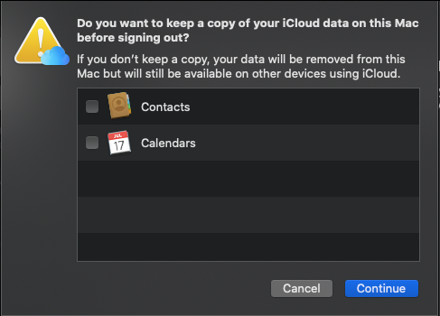 Keep a copy of iCloud Data on this Mac