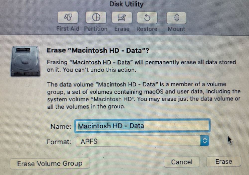 Disk Utility Erase Macintosh HD